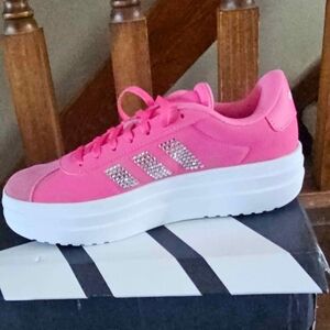 Adidas Women's Bright Pink Platform Sneakers